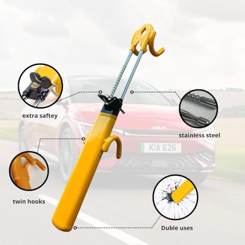 Heavy Duty Car Steering Wheel Lock–Anti Theft, High Visibilty & Adjustable Security Twin Bar Locks-Universal Fit for Cars, Vans, Caravan & SUVs-Strong Steel Vehicle Theft Prevention Device with 2 Keys - Image 4