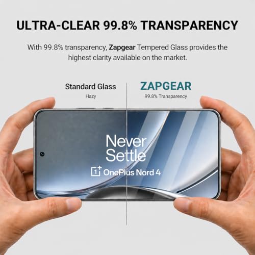 Image of Premium Tempered Glass for OnePlus Nord 4 5G | Edge-to-Edge Protection | 9H Military Grade Hardness | Bubble-Free & Case Friendly HD Clear Screen Protector