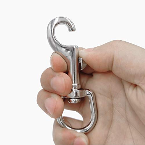 POFET Karabinerhaken 3#-316, robust, Edelstahl, mit Drehgelenk, Marinequalität, für Tauchen, Schlüsselanhänger, Hundeleine, Kameragurt, Wäscheleine und mehr, 2 Stück