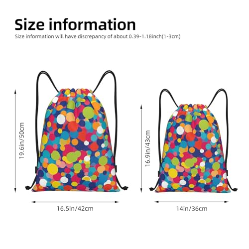 Drawstring Backpack Sports Gym Bags Draw String Bag for Women Men Confetti bright pattern Drawstring Bags Sackpack2