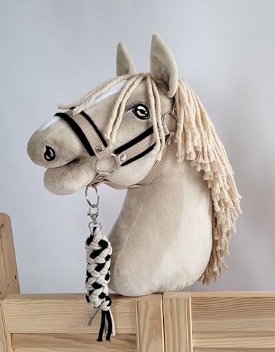 Cabestro A3 con piel negra Hobby Horse y corbata de alta gama