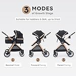 2 in 1 Baby Stroller, Convertible Bassinet Pushchair for Infants and Newborns 0-36 Months - Image 2