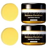 Furniture Wax, Beeswax Furniture Polish & Wood Conditioner | All-Natural Wood Restorer for Tables, Cabinets & Wooden Tools | for All Wood Types & Colors | Waterproof (2pcs)