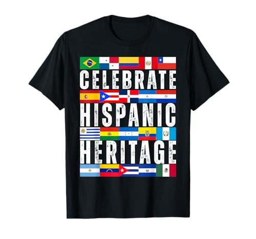 Hispanic Countries Flags Celebrate Hispanic Heritage Month T-Shirt
