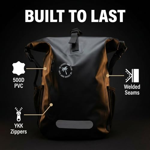 Image of Ho Stevie! 25L Waterproof Surf Backpack - Built For Adventure - Roll Top Closure Keeps Your Gear Dry In Bag