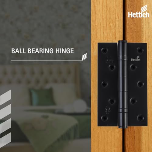 Image of Hettich SS304 Ball Bearing Hinge 3.5 Inch Square Corner with Screws | Z Hole, 80kg Load | Premium Door Hinge for Main Door & Windows | Pack of 1 (2 Hinges)