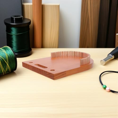 Telar de madera para pulseras DIY, herramienta de joyería portátil 7