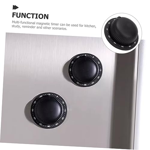 DIYEAH 4 Stück Küchenuhr mechanisch Kind Magnetische Timer zum Kochen Pomodoro Timer für Küchentimer magnetisch Eieruhr zum Kochen von Eiern Studienzeitgeber Plastik Black – Bild 5