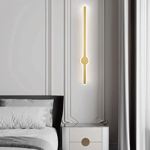 Image of Gold Sword Wall Light Luxurious Acrylic Wall Lamp | Warm White LED Fixtures for Bedroom, Living, Drawing, Kids Room & Bathroom - (1 Pack)