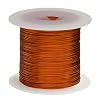 Magnet Wire, 240C, Heavy Build Enameled Copper Wire, 18 AWG, 1.0 lb, 199 Length, 0.0437" Diameter, Natural