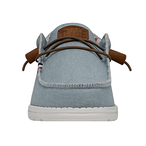 Image of HEYDUDE Men's Wally Patriotic Slip On Shoe | Lightweight Canvas Loafers with No Tie Laces
