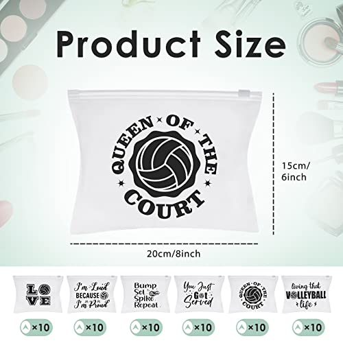 Saintrygo 54 Pieces Volleyball Pouch Eva Matte Small Makeup Bag With Words Volleyball Gifts Volleyball Party Bags Sport Waterproof Cosmetic Bags Portable Volleyball Pencil Case With Zipper For Women #TOP1