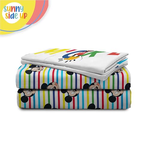 Image of Sunny Side Up Disney Mickey Mouse Full Sheet Set - 4 Piece Kids Bedding Set Includes Pillow Cover - Super Soft Microfiber Sheets