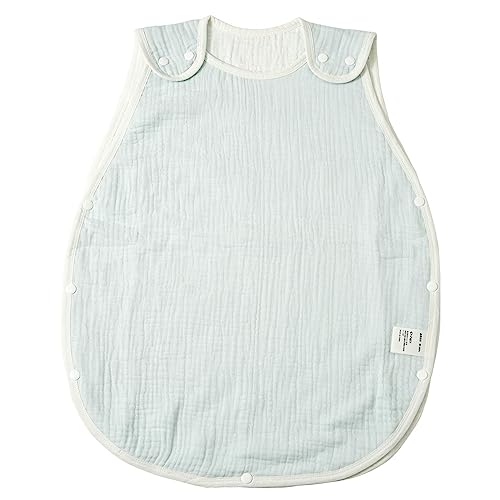 [アンジュスマイル] 6重 ガーゼ スリーパー 袖なし ベビー キッズ 新生児 ～3歳頃 寝たまま着脱 寝冷え対策 春 夏 秋 冬 ライトブルーの商品画像（Amazon）