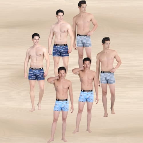 Image of Men's Nylon Stretch Printed Trunk | Ultra-Soft, Breathable Innerwear for Men | Stylish & Supportive Fit