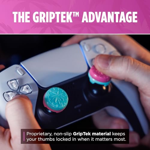 Image of KontrolFreek Performance Thumbsticks - Heist Edition - For Playstation 5 (PS5) and Playstation 4 (PS4) Controller - Blue /Pink