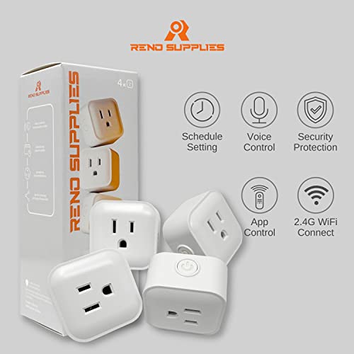 RS Smart Plug, Wifi Outlet, 15A 1875W, Works with Smart Life App, Alexa and Google Home, Timer Schedule, No Hub Required, FCC Certified and ETL Listed, 2.4G Hz WiFi Only