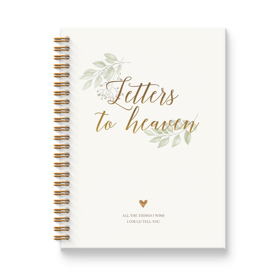 BUOLINT Letters to Heaven Notebook Journal 5.5x8.3, Grief Journal for Women, Remembrance Bereavement Gifts, Memorial Sympathy Gifts for Loss of Loved One Spiral Hardcover Notebook