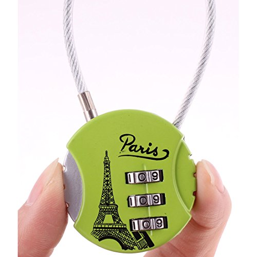 Image of Aexit Luggage Round Padlocks & Hasps Shaped Mini Backpack Lock Combination Padlock 3 Digits Combination Padlocks Number Green