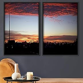 signwin 2 Piece Framed Canvas Wall Art Cityscape...