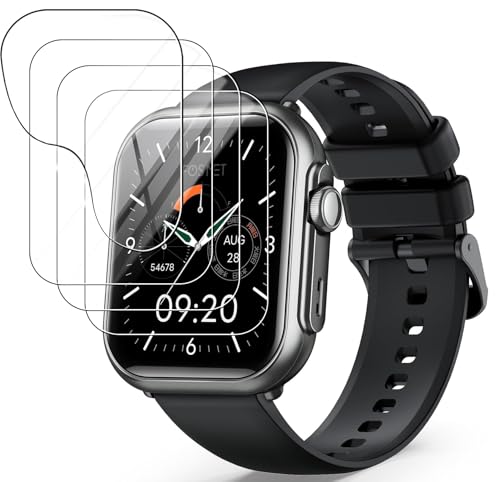 【4枚入り】対応 ?FOSMET スマートウォッチ 1.83/1.85インチ フィルム【HNWEIWEI】 超薄0.3mm 2.5D 反射低減 指紋低減 全面保護 耐指紋 撥油性 高透過率 対応 スマートウォッチ 1.83/1.85インチ フィルム
