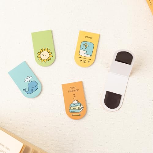 Image of Set of 4 Magnetic Bookmarks | Magnetic Page Markers| Magnetic Page Clips | Ideal Gift for Book Lover or Planner Enthusiast by The Journal Lab
