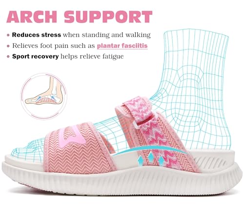 Image of KuaiLu Womens Orthotic Adjustable Strap Slides Arch Support Slip On Sandals