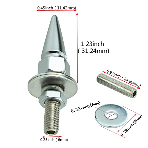 Abfer Car License Plate Screws Spike Shape License Plate Fasteners Bolt 4Pcs Anti Theft License Plate Screw Frame Kit Fit for Most Vehicle Motorcycles Trucks (Silver) - Image 3