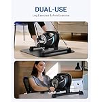 Under Desk Bike Pedal Exerciser, Quiet Magnetic Mini Exercise Bike with MERACH App for Arm, Leg Recovery, Physical Therapy, Smooth Foot Desk Cycle with 2 Resistance Bands & Non-Slip Mat - Image 4