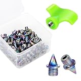 Nuolifee 1/4 Inch Track Spikes, 100 Pieces Steel Track Shoe Spikes Replacements and Spike Wrench for Sports Running Track Shoes Golf Spikes