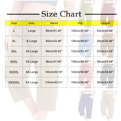 Women Plus Size Capris High Waisted Elastic Cargo Athletic Pants Dressy Casual Summer Travel Long Shorts3