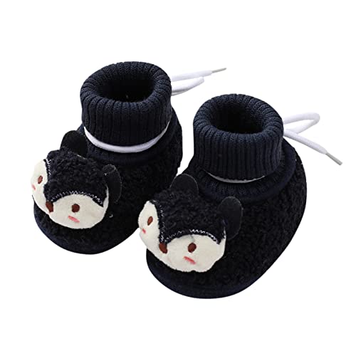sfdgfhyf Little Boys Comfortable Shoes Baby Girls Boys Warm Shoes Soft Booties Snow Comfortable Boots Infant (Black, 9-12Months)3