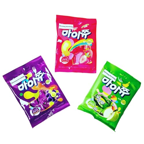K-Food Crown MyChew Chewy Candy Variety Pack - Strawberry, Apple,...