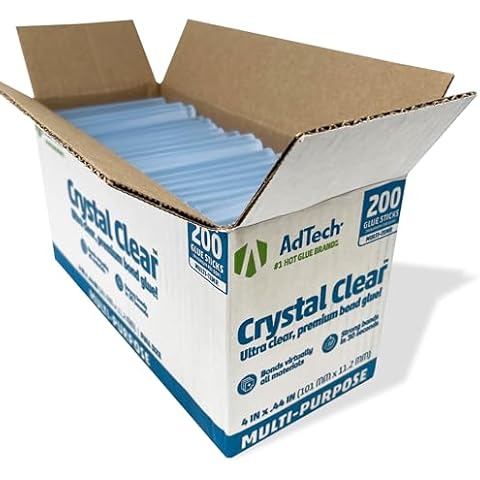 AdTech 220-145-5 4" Full Size Hot Glue Sticks, 4 inch, Clear Cover