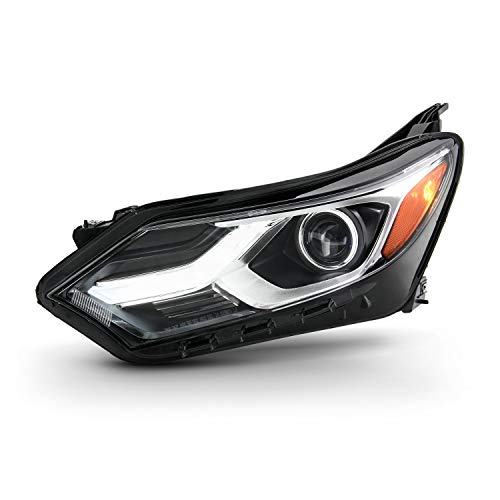 AKKON - Fits 2018 2019 2020 2021 Chevy Equinox [HID/Xenon Type] LED DRL Chrome Headlight Driver Left Side Headlamp 18 19 20