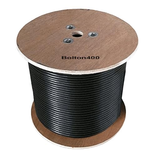Image of Bolton400 Coaxial Cable 500ft Black, No Connector LMR400 Equivalent | Heavy-Duty Ultra-Low-Loss 50-Ohm Design for Signal Boosters, Antennas and Networking Equipment in Residential & Commercial