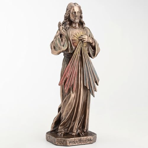 Figura Decorativa Jesucristo Misericordia Divina Bronce 15.9 cm miniatura 2