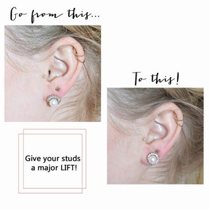 Chrysmela - Most Secure Locking Earring Back Platinum with Support Disc, Automatically Fit Lock Lift Earrings, Hypoallergenic, Patented in The US UK France Italy and Japan