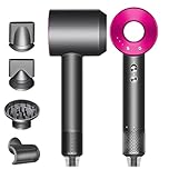 Londoree Ionic Hair Dryer with Diffuser for Curly Hair - Lightweight Travel Hairdryer for Women - Fast Drying Hair Dryer with Diffuser & Accessories - Hair Diffuser for Women Gifts (Black)