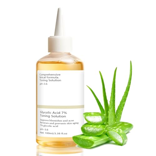 Eveellyn Ácido Glicólico 7% Tónico Facial Exfoliante, Glycolic Acid, Apto para Todo Tipo de Piel, Cuidado Facial Diario, Reduce Imperfecciones, Piel Radiante (100ml) (100 ml)