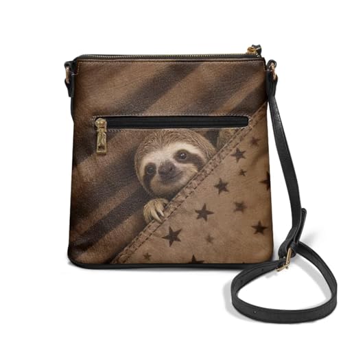 Image of Leather Women Crossbody Hobo Bag Satchel Purse Handbag with Adjustable Shoulder Strap and Zipper Pockets