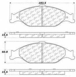 Centric 102.08040 C Tek Semi Metallic Brake Pads with Shims
