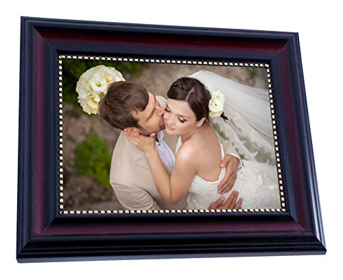 Kieragrace Classic Traditional Lucy Picture Frame With Gold Beads, 5" X 7", Dark Brown #TOP2