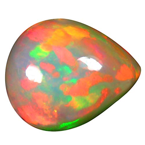 Opale arc-en-ciel poire cabochon 9.88 ct véritable pour création joaillerie