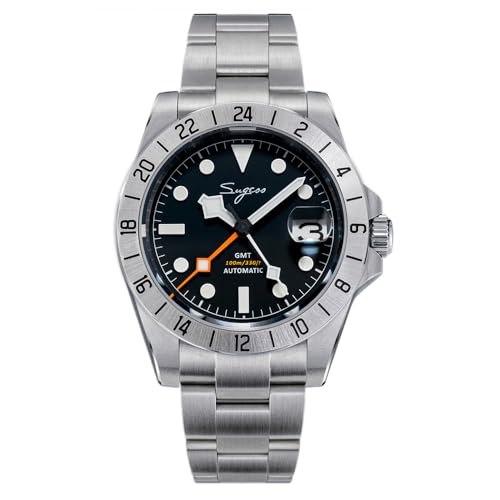 Montre GMT Sugess S463 Automatique Acier Noir pour Voyageur Actif