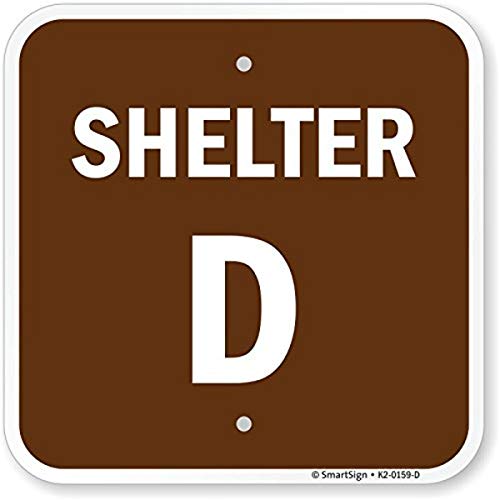 Panneau d'évacuation Shelter D en aluminium réfléchissant 30,5 x 30,5 cm