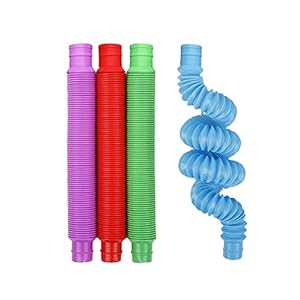 Ellaucci 4 STKS Fidget Toy Pop Tubes, Multi-Color Stress Relief Speelgoed, Fijne Motor Vaardigheden Peuter Speelgoed…