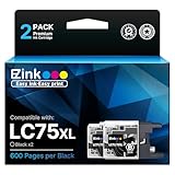 E-Z Ink Compatible Ink Cartridge Replacement for Brother LC-75 XL LC75 XL LC-71 XL LC71XL High Yield Compatible with MFC-J6510DW MFC-J6710DW MFC-J6910DW MFC-J280W MFC-J425W(Black, 2 Pack)