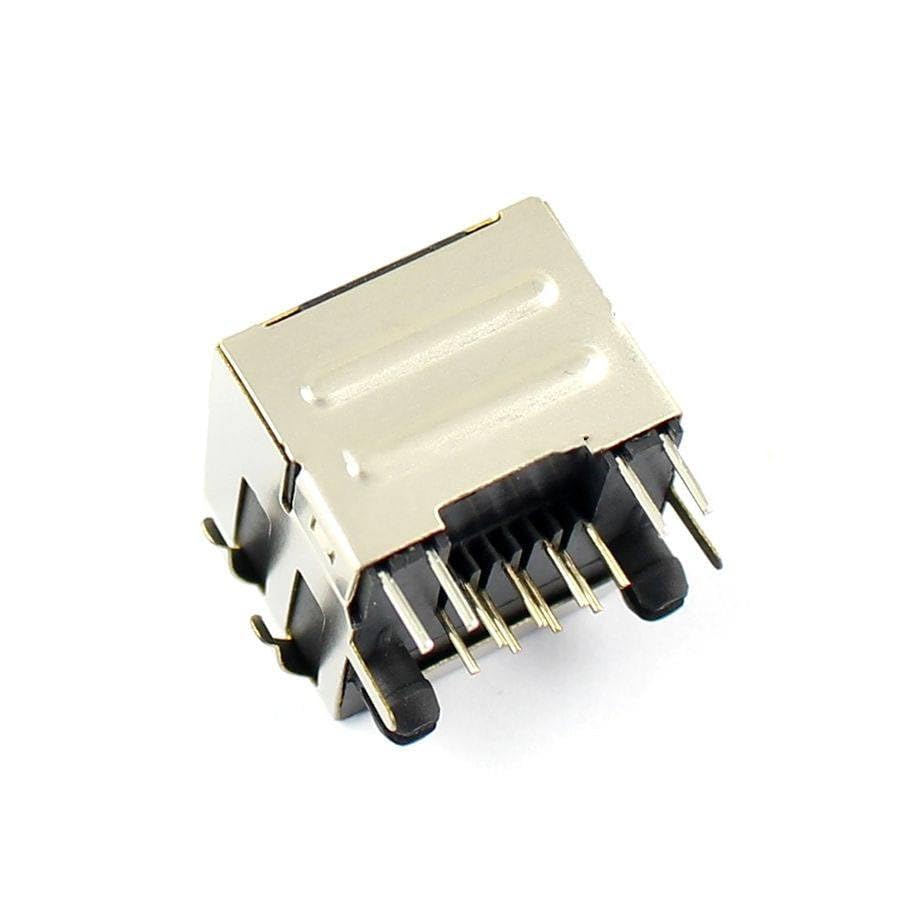 Generic 10 Pcs RJ-45 RJ45 Jack with LEDs Stacked Shielded Series