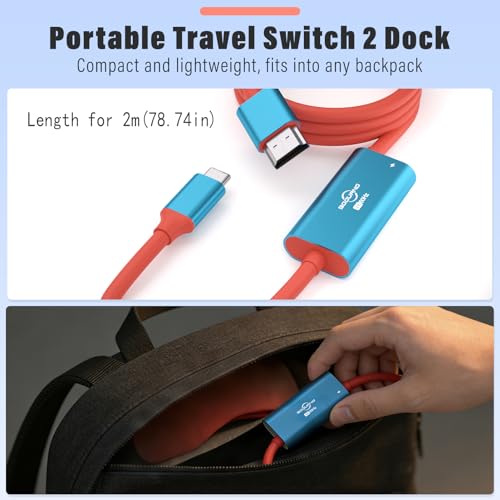 BGGUANG Switch 2 Dock Portable USB-C to HDMI Cable TV Docking Station Compatible with Nintendo Switch 2,OLED/Steam Deck/ROG Ally X /4K@60Hz / HDMI 2.0 / USB 3.0 5Gbps / PD 3.0 100W TV Travel Dock by BGGUANG - Image 3